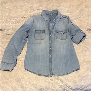 J. Crew Light Blue Denim women’s  cotton denim long / short sleeveShirt